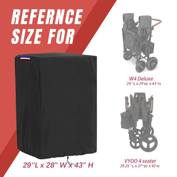 Rilime Wagon Cover Compatible With Wonderfold Wagon W4 Original(Cover Only),Waterproof 420D Stroller Wagon Covers For Keenz Wago