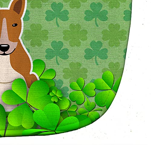 Carolines Treasures Shamrocks Baby Bib, Bull Terrier Red White, Large