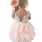 Topmaker Toddler Girls Baby Girl Lace Back Tiered Tutu Tulle Flower Girl Dress Pink Dress(7-8Y, Pink)