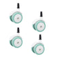 WYI Baby Walker Wheels Replacement Parts, 2 Plastic Rubber Wheels Casters, Removable, Safe for All Floors,Set of 4 (Green)
