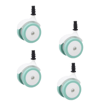 WYI Baby Walker Wheels Replacement Parts, 2 Plastic Rubber Wheels Casters, Removable, Safe for All Floors,Set of 4 (Green)