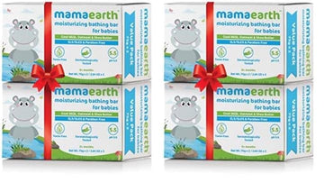 Mamaearth Moisturizing Bathing Bar Soap For Babies - 75G (Pack Of 8) | Infused With Goat Milk, Oatmeal & Shea Butter | Cleanses 