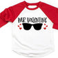 Toddler Boys Valentine'S Day Shirt Mr Valentines Sunglasses Graphic Cotton Outfit Casual 3/4 Raglan Sleeve Tee Tops (2-3T, Red)