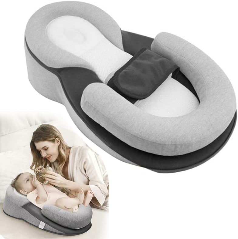 MKXPWMKS Baby Feeding Support Pillow, Baby Lounger Baby Reflux Wedge Breastfeeding Nursing Pillow for Reducing Spit-Up with Safe