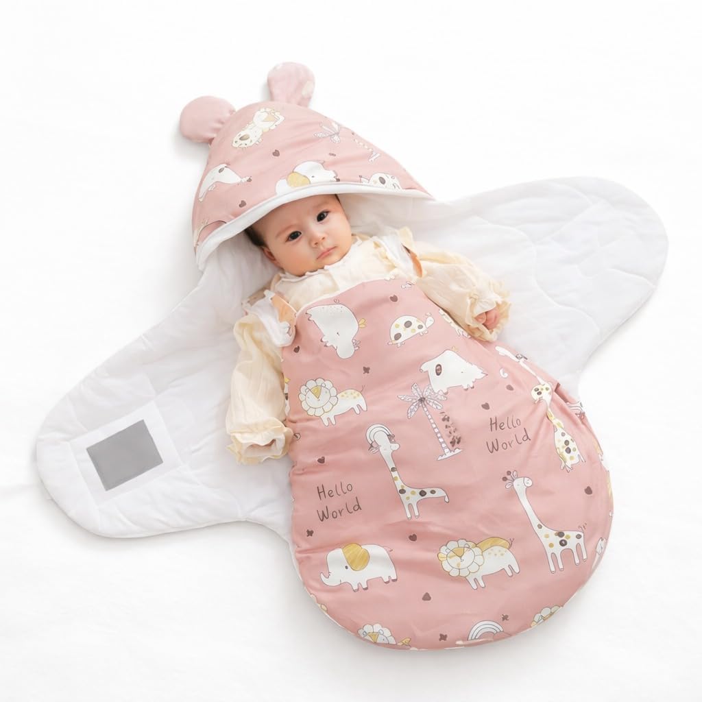 VOIDROP Baby Sleeping Bag, Pink 2, Bunny Design