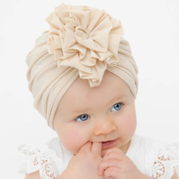 Angla 8 Pack Solid Cotton Turban Hats Large Flower Hair Bows Knot Wide Headwraps Beanie Muslim Islamic India Cap Bonnet Hat For