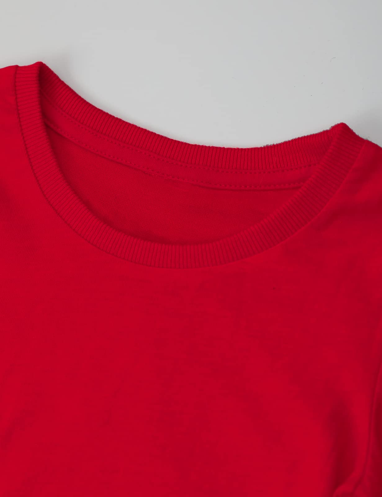 Cosland Boys Red T-Shirt Solid Color Tee For Kids, X-Small