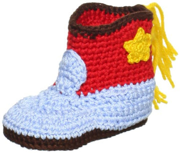 Jefferies Socks Baby-Boys Newborn Cowboy Boot Bootie, Red, Newborn