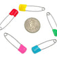 Kinteshun Baby Safety Pins,Kid Secure Clips Diaper Bib Nappy Pin with Safe Lock(50pcs,1.6 inches,7 Assorted Candy Colors)