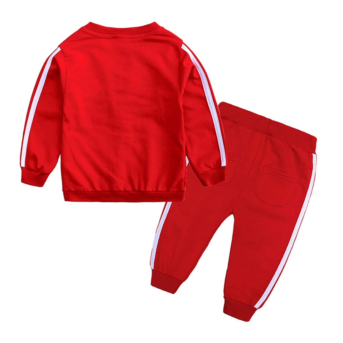 Zfttzymx Baby Boys Girls Cotton Tracksuit Sweatshirt Top + Sweatpants Zipper Coat Outfits Set