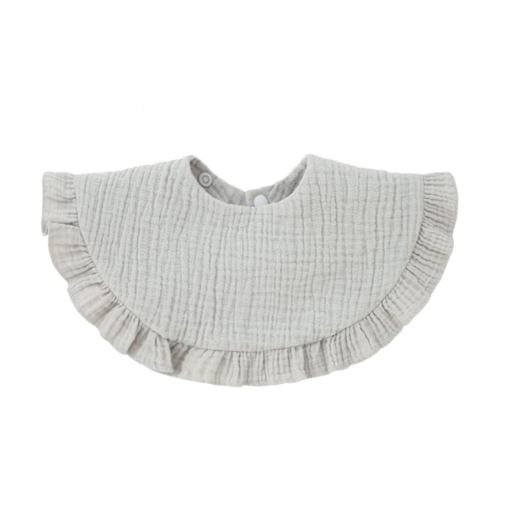 Nishine 4 Pcs Unisex Baby Muslin Bandana Drool Bibs 360 Degree Rotatable Cotton Teething Feeding Drooling Bibs For Boy Girl (Whi