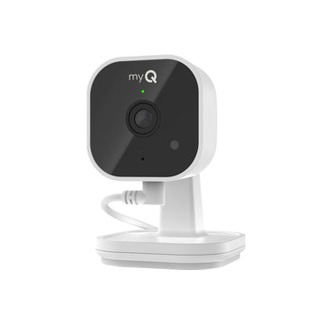 myQ Indoor Plug-in Security Camera Gen 2 - 2K Smart Wi-Fi Camera with Night Vision, Baby and Pet Monitor, Motion Detection and A