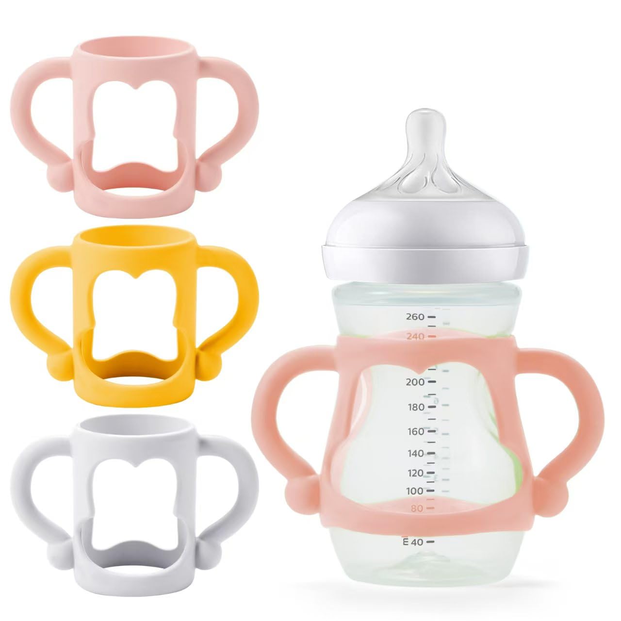 Vanpet Baby Bottle Handles For Avent Natural, Easy-Grip Transitional Sippy Cup Handles, Compatible With Philips Avent Natural Ba