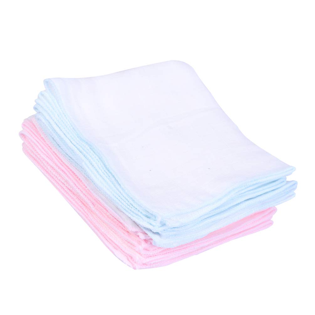 TOYANDONA 20Pcs Baby Burp Cloths Cotton Saliva Towel Washcloth Water Absorption Wiper Bath Hand Face Towel for Baby Infant Child