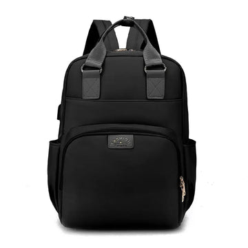 House Of Quirk Baby Diaper Bag Maternity Backpack With Usb Charging Port Easy To Travel Unisex ((Black))