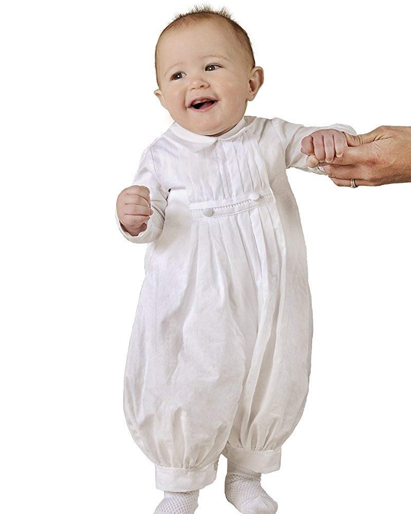 One Small Child Daniel Cotton Christening Baptism Blessing Outfit For Boys - 3 Months White