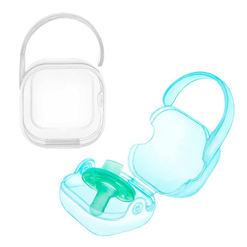 Laneyli Pacifier Case Cube (2 Pack, Clear, Blue)