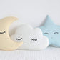 The Purple Tree Cute Cloud Moon Star Cot Cushion (Pack Of 3 , 16X16 Inch , Velvet) Kids Cushion , Soft Toy , Soft Plush Pillow ,