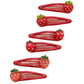 Strawberry Snap Clips Baby Girls Fruit Hair Bow Clips Strawberry Hair Ring Tie BBW24 (6 Pcs-C2)