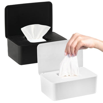 Qbxmy7 2Pcs Diaper Wipes Dispenser, Refillable Wipe Container, Wipe Container With Sealing Design Lid, Keep Wipes Fresh,Wet Wipe