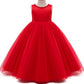 Baby Girl Red Dress,Party Christmas Earster Wedding Flower Sleeveless Floor Length Tutu Tulle Dance Birthday Gown 2T