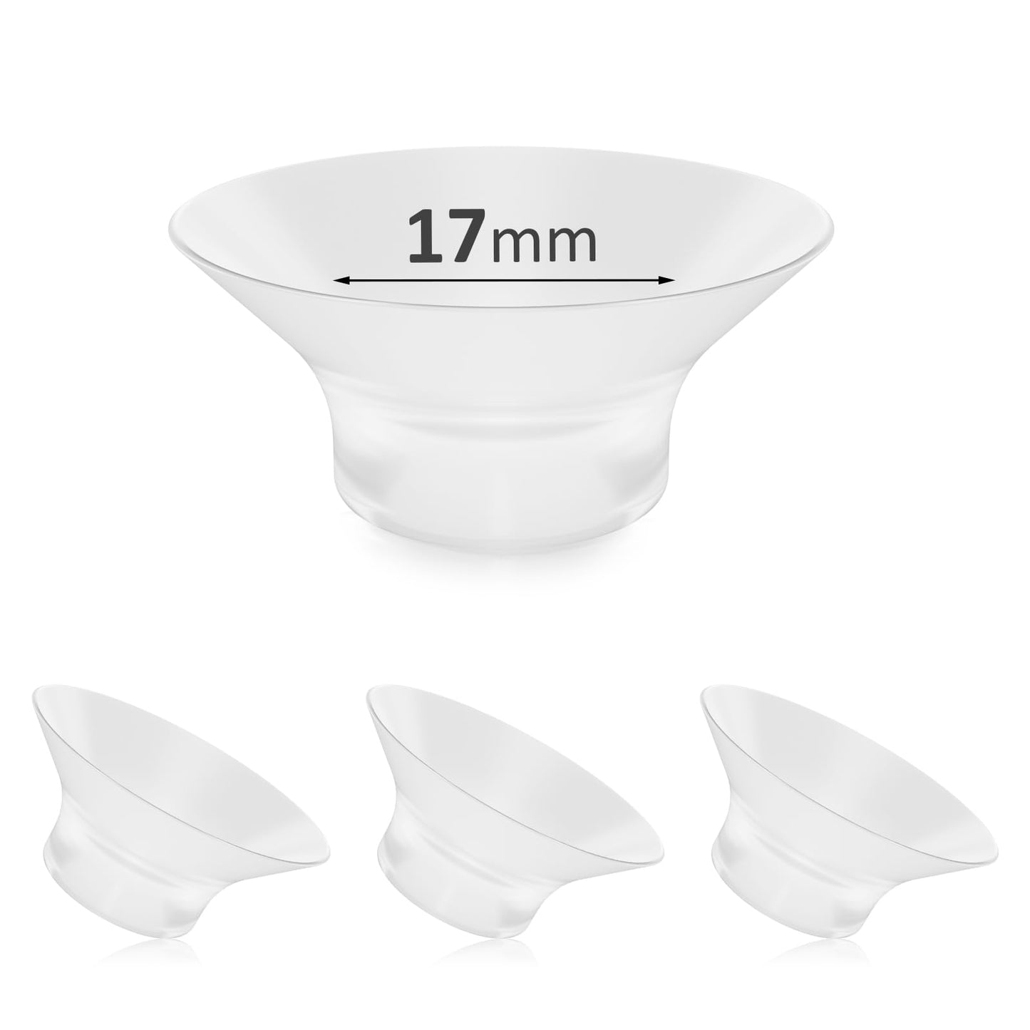 Flange Inserts 17Mm Compatible With Most 24Mm Flange/Shield Of Pumps, Silicone Flange Sizing Kit For M5/M9/V1 Pro Wearable Breas