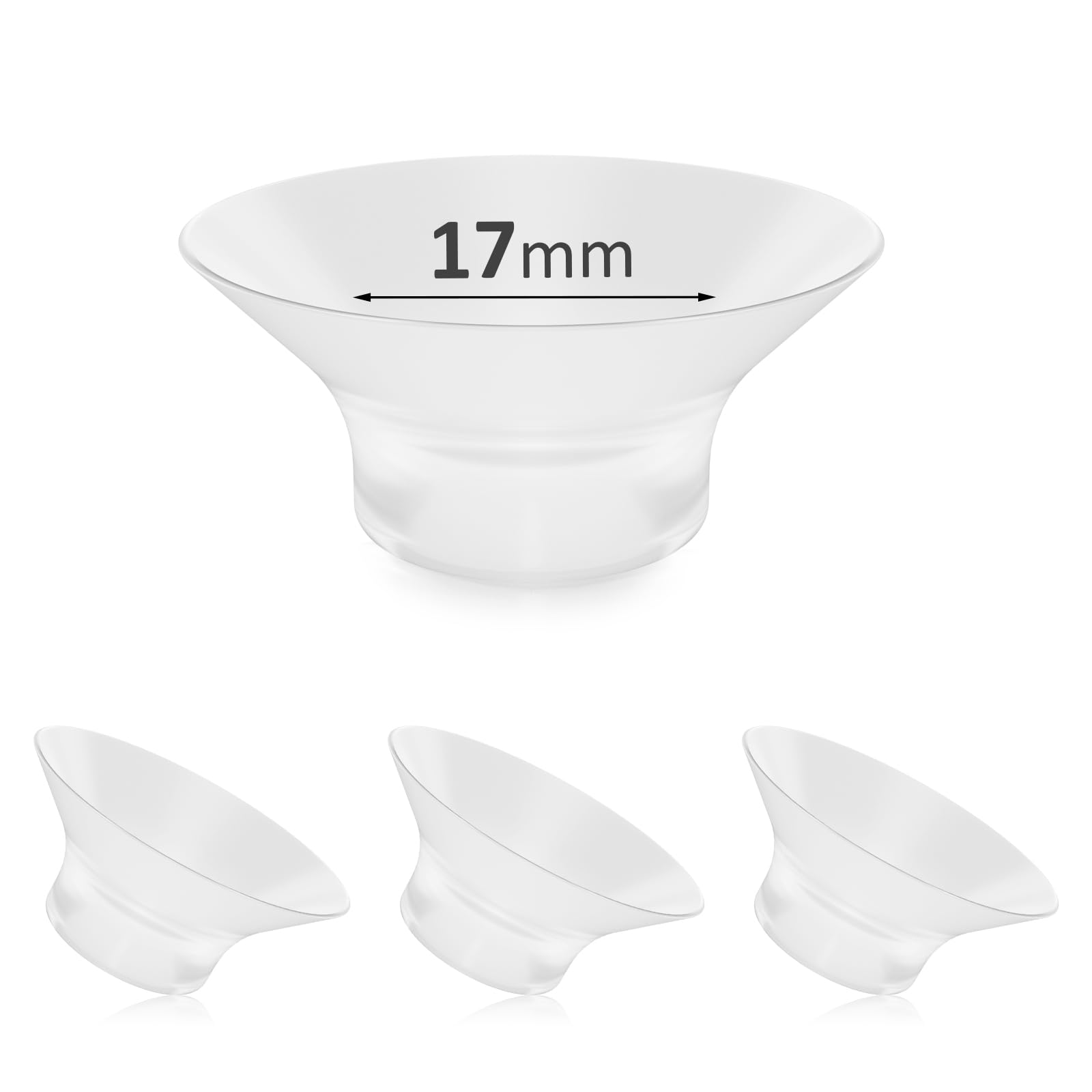 Flange Inserts 17Mm Compatible With Most 24Mm Flange/Shield Of Pumps, Silicone Flange Sizing Kit For M5/M9/V1 Pro Wearable Breas