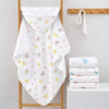 Khillayox Baby Hooded Towel 80x80 cm | 6 Layer Muslin White Soft Absorbent Bath Towel Blanket for Newborn, Infant & Toddler|Hood