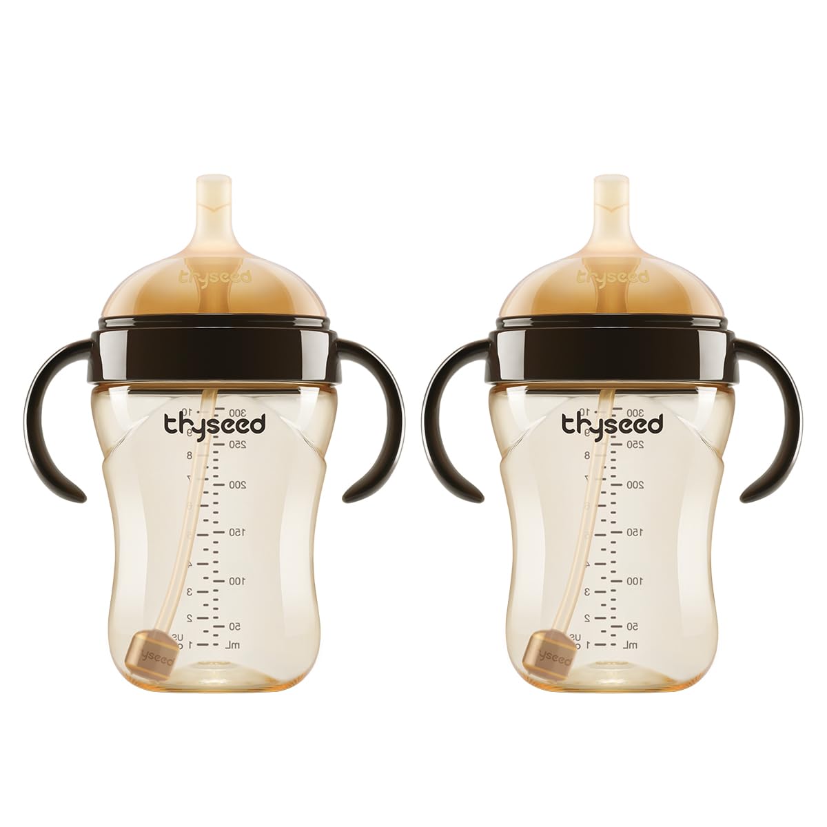 Thyseed Ppsu Weighted Straw Cup With Handles Toddlers Transition Bottles To Sippy Cups No Spill Learner Milk Water Baby Bottle S