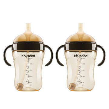 Thyseed Ppsu Weighted Straw Cup With Handles Toddlers Transition Bottles To Sippy Cups No Spill Learner Milk Water Baby Bottle S