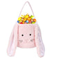 Plush Easter Bunny Basket For Kids Boys Girls Easter Buckets With Long Plush Ear Personalized Egg Hunting Easter Tote Bags For E