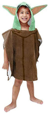 Jay Franco Star Wars The Mandalorian The Child - Baby Yoda Grogu Kids Bath/Pool/Beach Hooded Poncho - Super Soft & Absorbent Cot