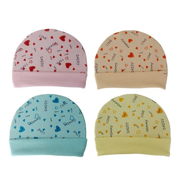 4Newbies New Born Baby Stylish Cotton Cap (Multicolor; 0 To 6 Months Babies) Pack Of 3 (Color Design May Vary)