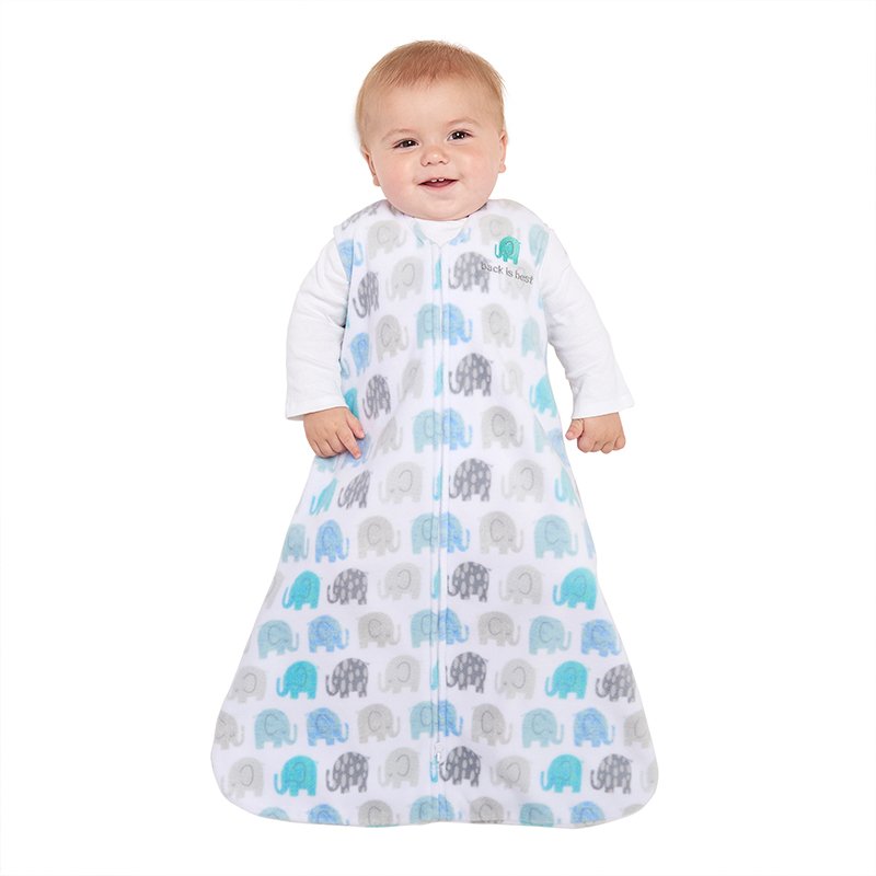 HALO SleepSack, Micro-Fleece Wearable Blanket, Swaddle Transition Sleeping Bag, TOG 1.0, Elephant Texture, Medium, 6-12 Months