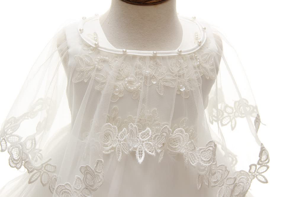 3Pcs Set Baby Girl Dress Christening Baptism Gowns Formal Dress (3 Months)