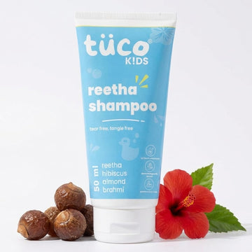 Tuco Kids Shampoo 50 Ml With Hibiscus, Soapnut, Almond | Mild, Conditioning & Nourishing | All Type Hair | Ages 2-5, 4-10, 10-15