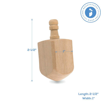 Wooden Dreidels Unfinished, Large 2-1/2 X 1 Inch, Pack Of 25 Blank Wooden Dreidels To Paint, Perfect For Hanukkah Decorations, C