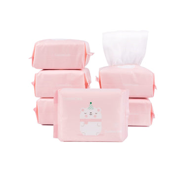 Cottoncare Baby Dry Wipe,100% Cotton,Dry Wipe Cotton Tissues,Baby Sensitive Skin,Taking Care Of Baby Skin,7.9 X 4.7 In 6-Pack (6