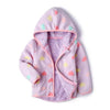 Feidoog Toddler Polar Fleece Jacket Hooded Baby Boys Girls Autumn Winter Long Sleeve Thick Warm Outerwear,Purple,1-2T