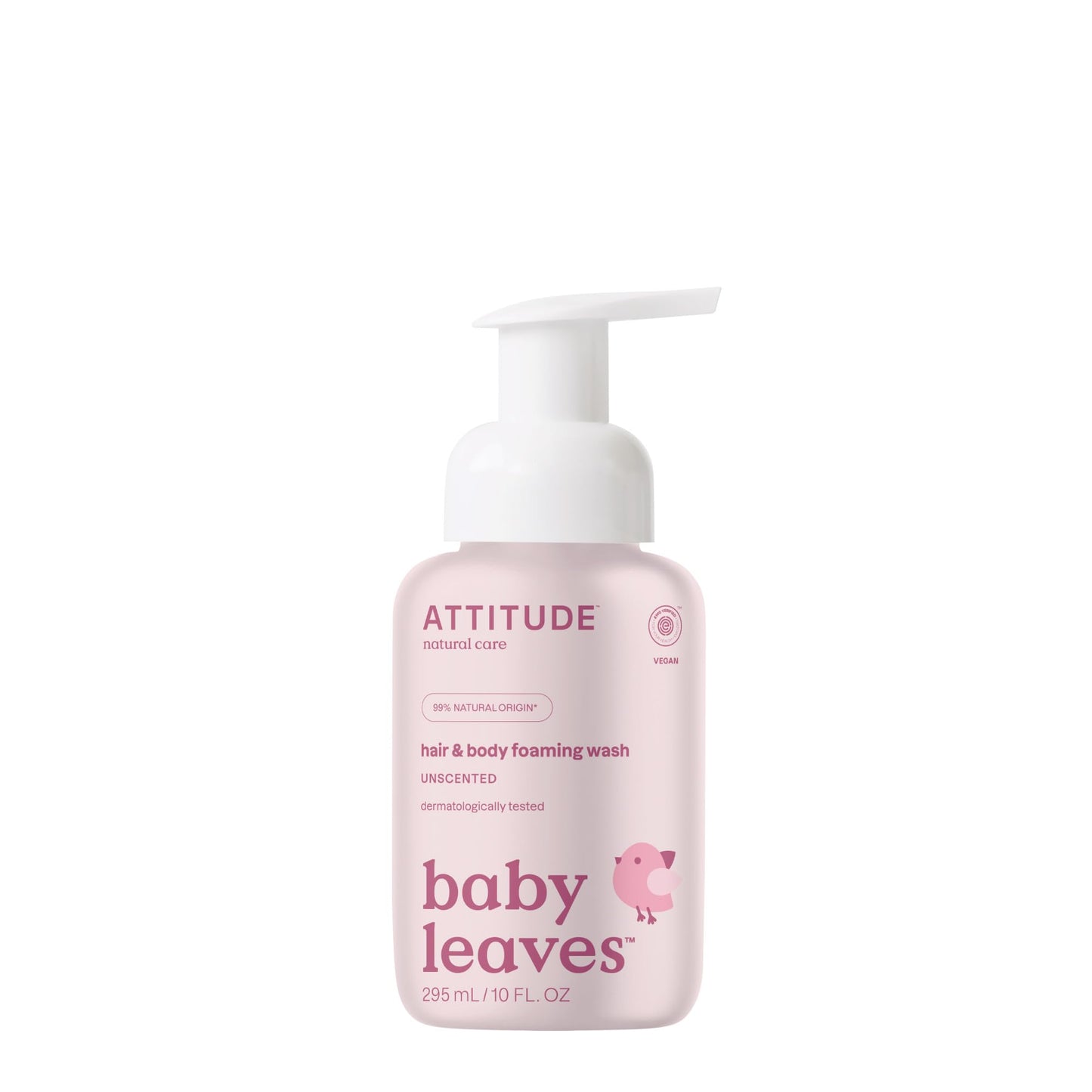 Attitude Hair And Body Foaming Wash For Baby, Ewg Verified, Dermatologically Tested, Vegan, Unscented, 10 Fl Oz
