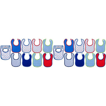 Luvable Friends Unisex Baby Cotton Terry Bibs, Neutral Chevron, One Size