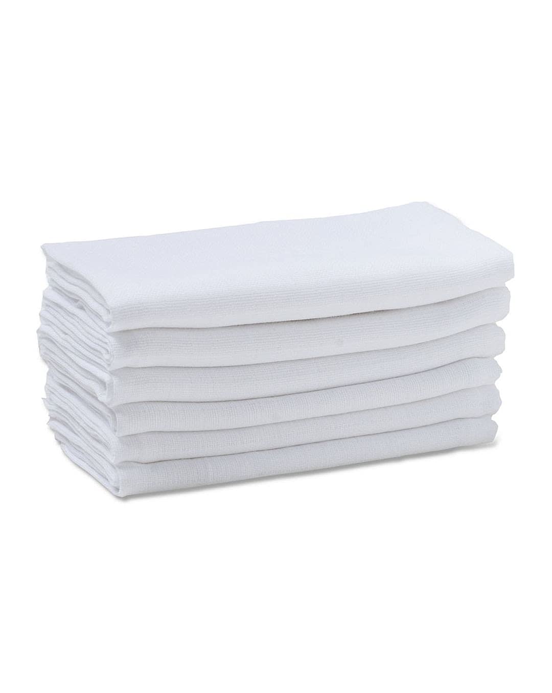 Mothers Choice White Muslin Cloth Square Plane Nappies/Reusable Washable Cotton Diapers For New Born Baby Boy And Baby Girl, 60 