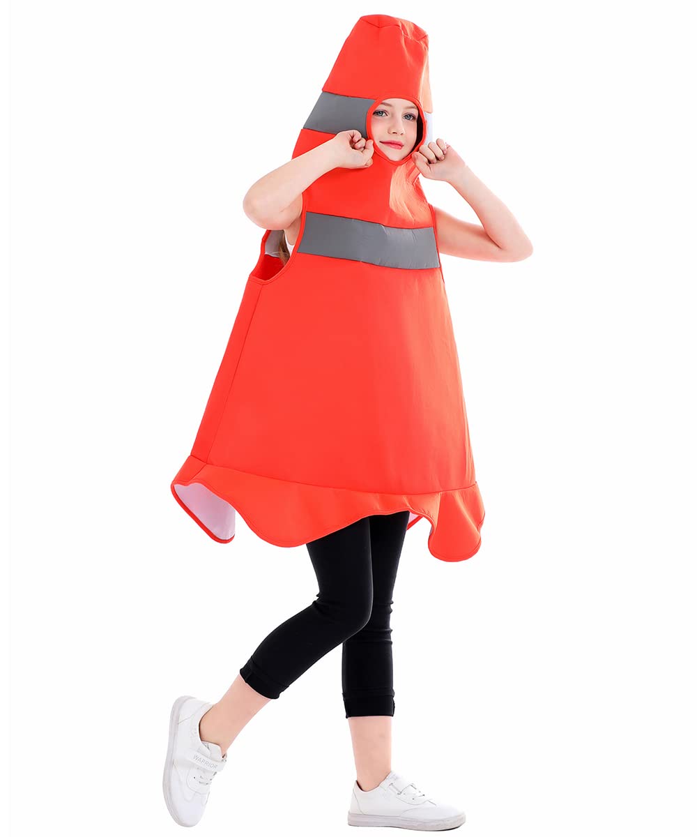 Seasons Child Construction Cone Costume, Halloween Costume For 8-10 Years Kids