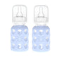 Lifefactory Glass Baby Bottles With Silicone Protection - 2-Pack, 4 Oz Bottles, Blanket