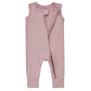 Baby Sleeveless Romper Zipper Toddler Summer Jumpsuit Rayon Outfits Infant Footless Pajamas(Ivory & Purplepink, 6-12M)