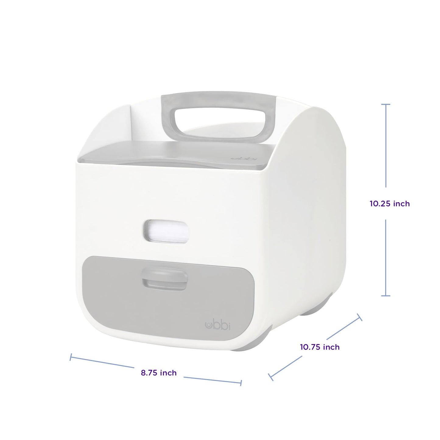 Ubbi Portable Diaper Changing Station Diaper Storage Caddy Organizer With Folding Changing Mat, Stores Baby Diapers, Wipes And B
