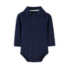 Teach Leanbh Infant Baby Polo Bodysuit Cotton Long Sleeve Pure Color Shirt 3-24 Months (18 Months, Navy)