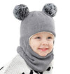 Baby Girls Boys Winter Hat Scarf Earflap Hood Scarves Toddler Kids (Grey-1, 2-5T)
