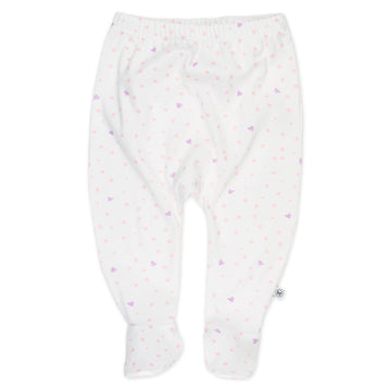 Honestbaby Unisex Baby 3-Pack Organic Cotton Footed Harem Pants, Love Dot, Newborn Us