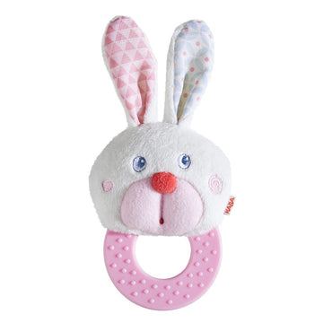 Haba Easter Bunny Teether And Grasping Toy For First Easter Gifts And Infant Easter Basket Stuffers, Crinkle Toys For Baby And T